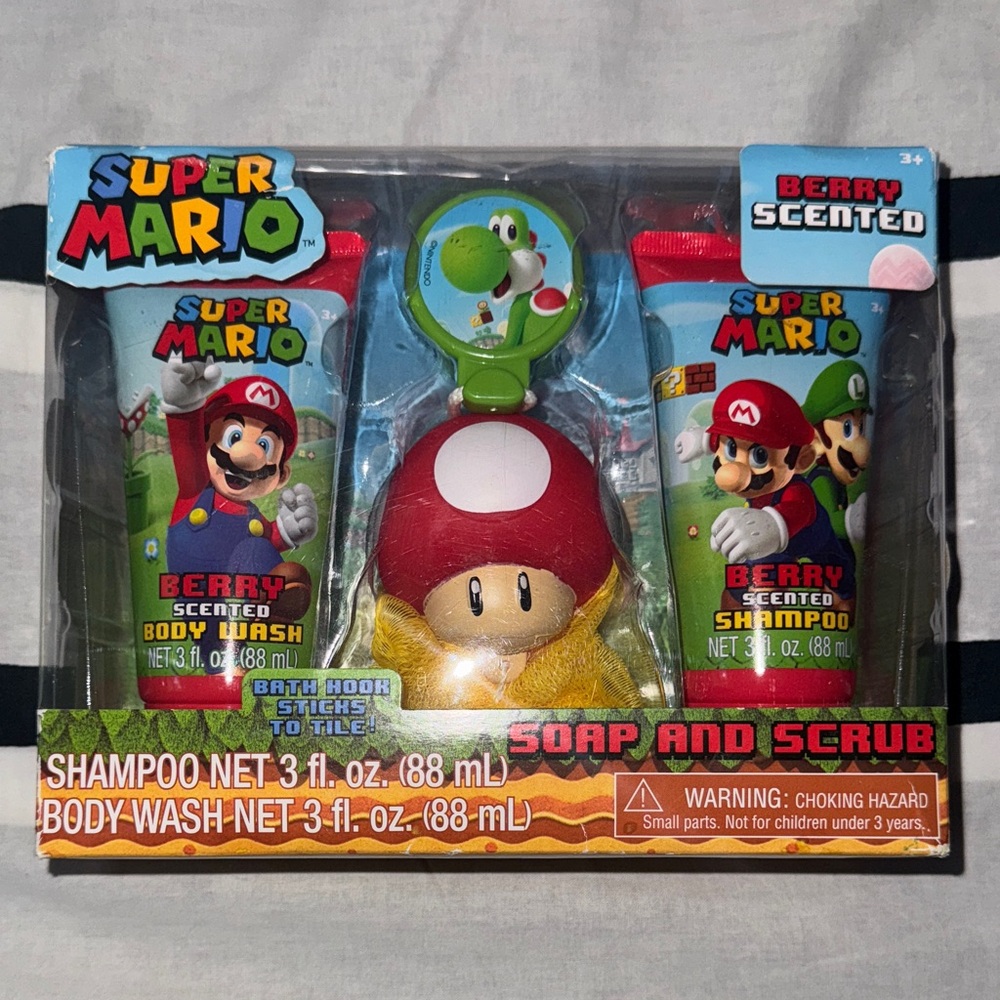 Nintendo Super Mario Berry Scented Soap and Scrub Set